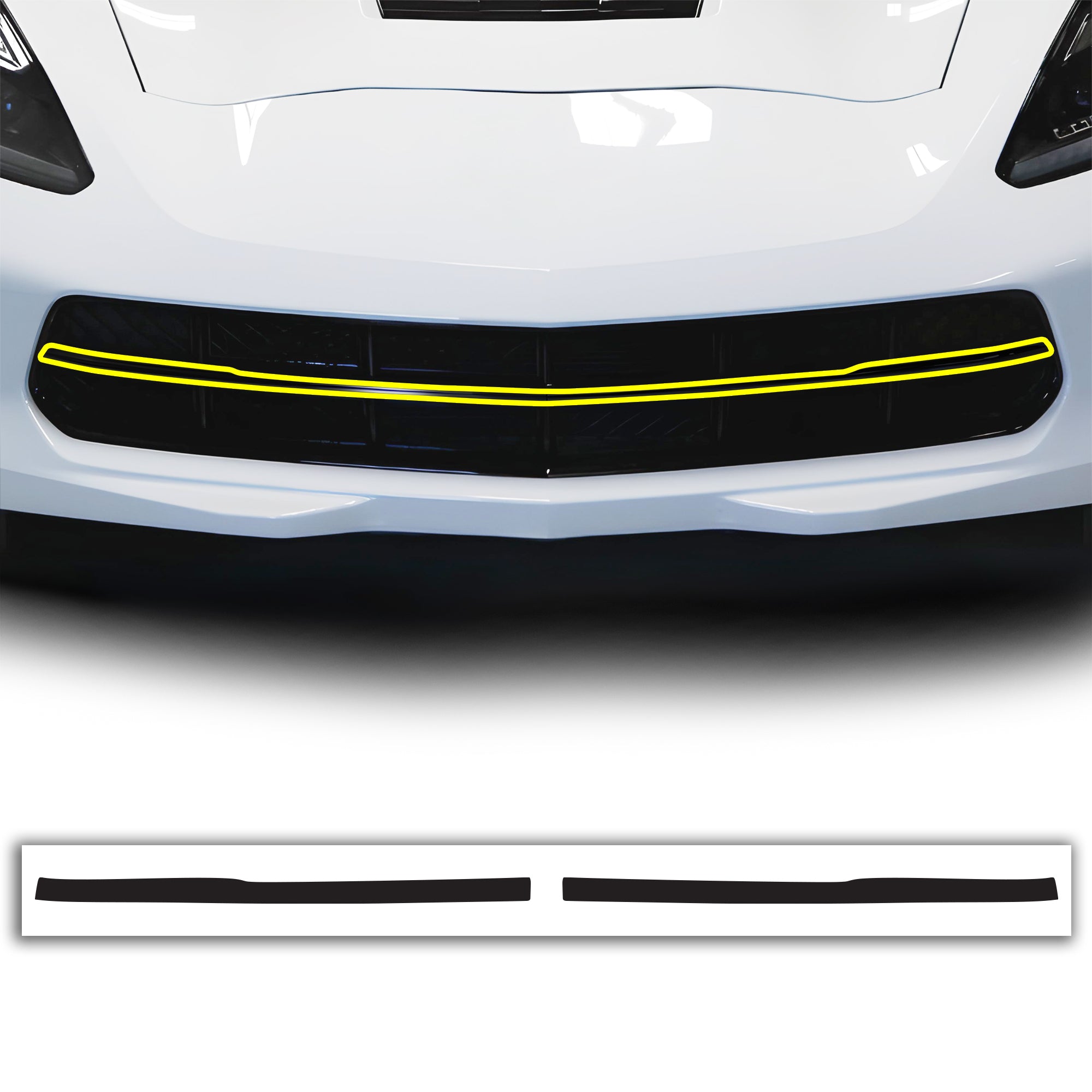 Vinyl Chrome Delete Grille Blackout Decal Stickers Overlay Film Fits Chevy Corvette C7 Stingray 2014 - 2019 - Bogar Tech Designs