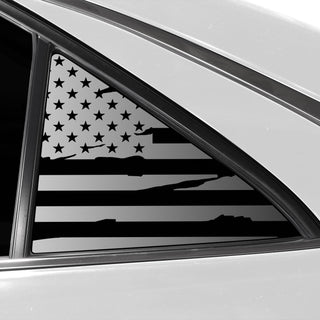 Buy distressed-black Quarter Window American Flag Vinyl Decal Stickers Fits Toyota Camry 2015-2017