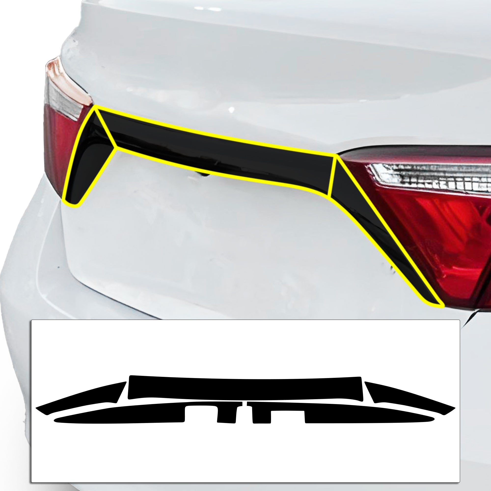 Vinyl Chrome Delete Grille Side Window Rear Blackout Decal Stickers Overlay Film Fits Toyota Camry 2015 - 2017 - Bogar Tech Designs