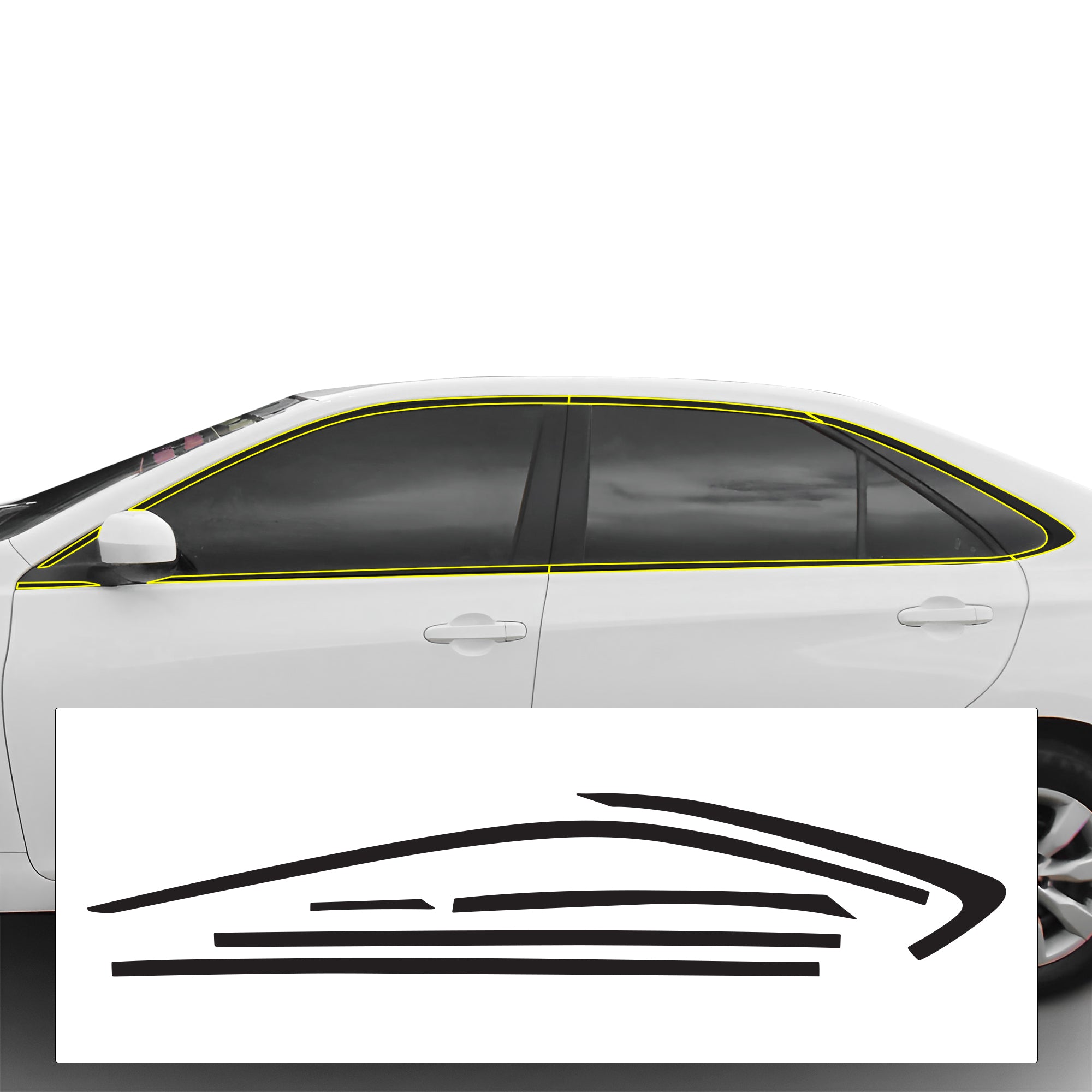 Vinyl Chrome Delete Grille Side Window Rear Blackout Decal Stickers Overlay Film Fits Toyota Camry 2015 - 2017 - Bogar Tech Designs