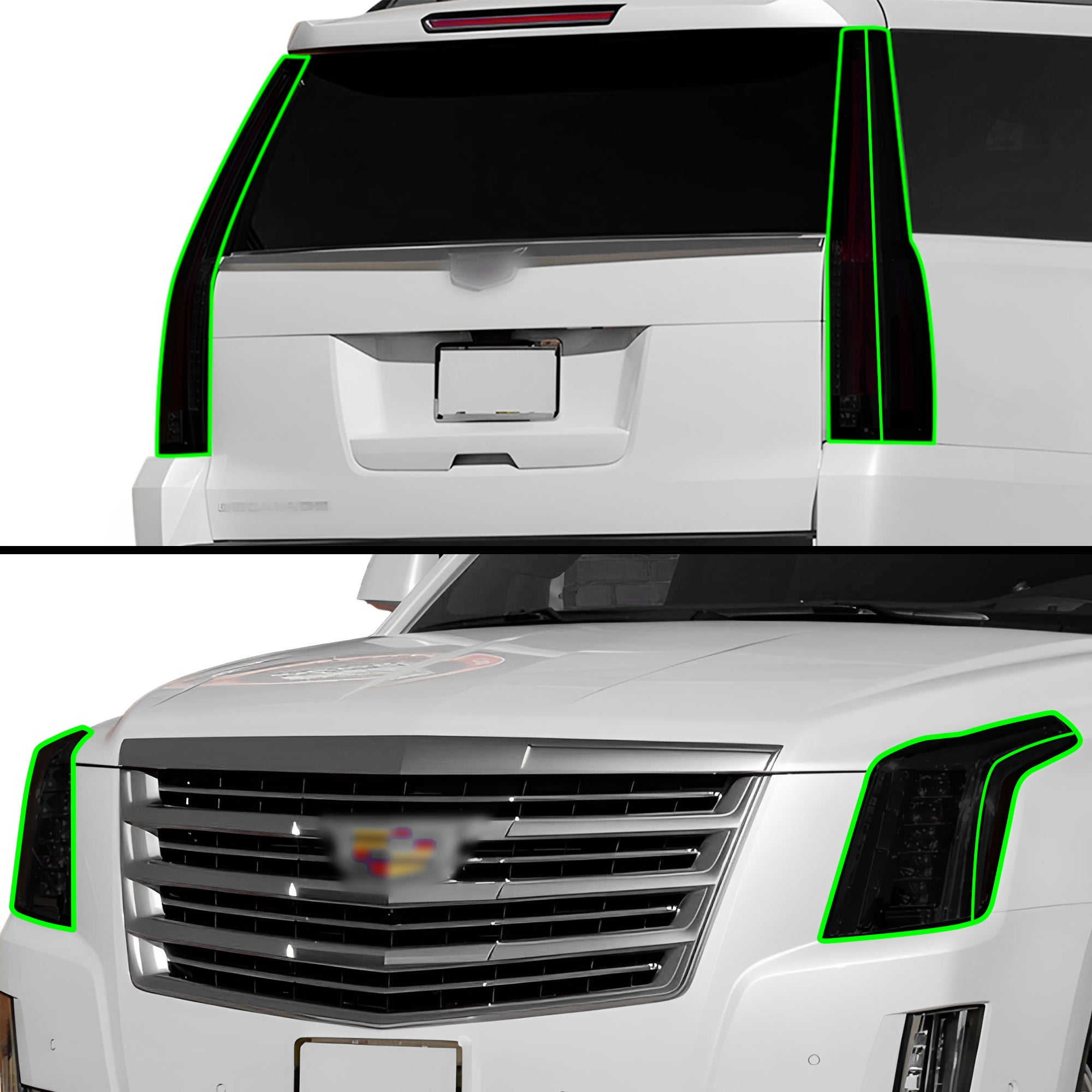 Full Headlight Taillight Precut Smoked PPF Tint Kit Film Overlay Fits Cadillac Escalade 2015 - 2020 - Bogar Tech Designs