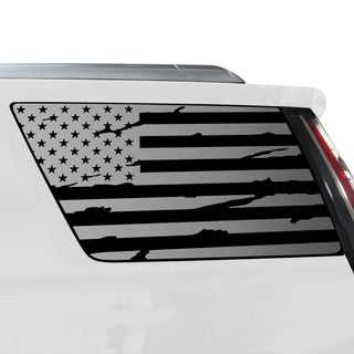 Buy distressed-black Quarter Window American Flag Vinyl Decal Stickers Fits Cadillac Escalade 2015-2020