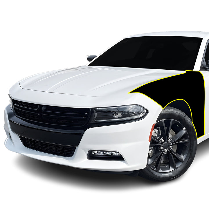 Fits Dodge Charger 2015 - 2023 Precut Premium Gloss Black Carbon Fiber Fender Paint Protection Film PPF Decal Film Kit - Bogar Tech Designs