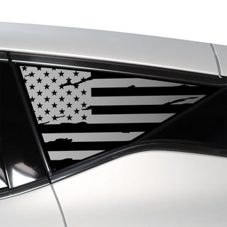 Buy distressed-black Quarter Window American Flag Vinyl Decal Stickers Fits Nissan Murano 2015-2024