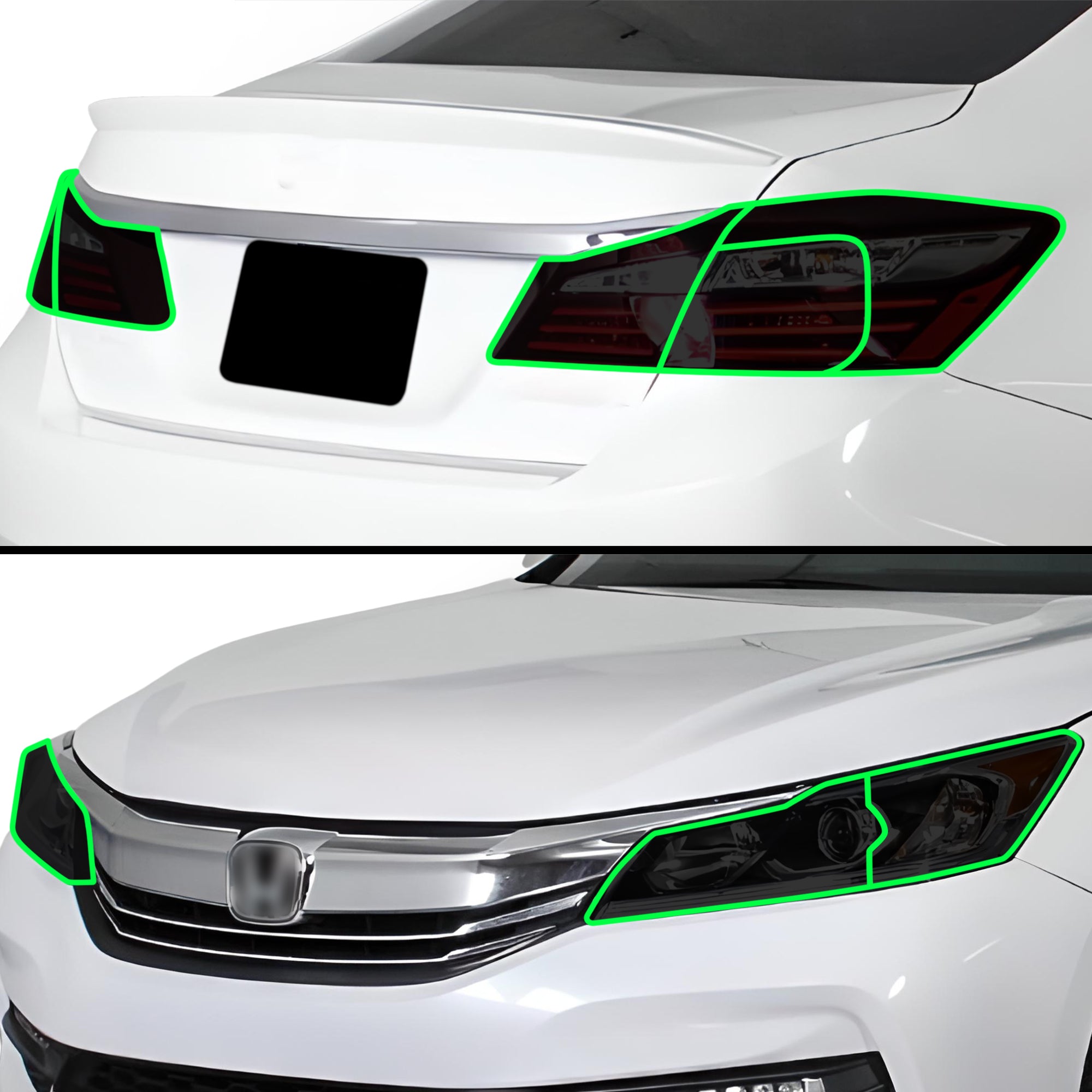 Full Headlight Taillight Precut Smoked PPF Tint Kit Film Overlay Fits Honda Accord 2016 - 2017 - Bogar Tech Designs