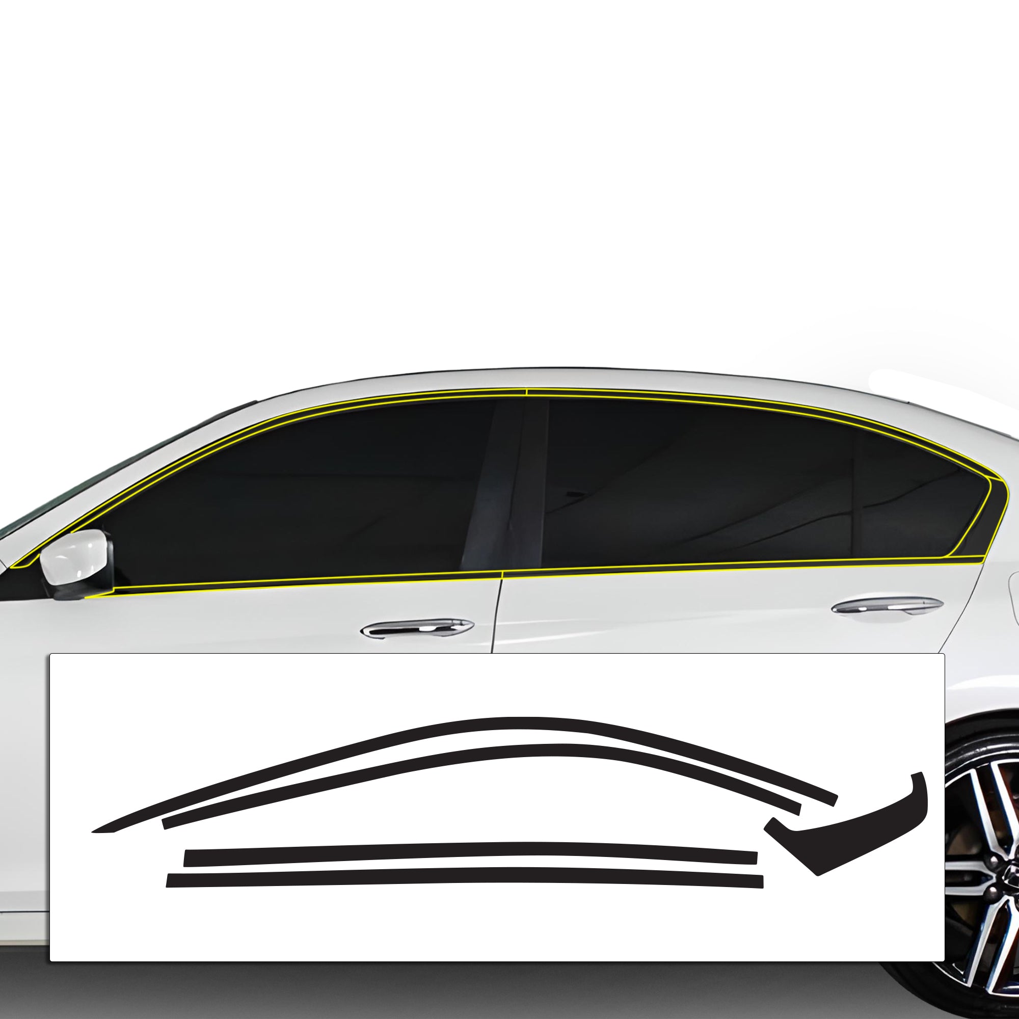 Vinyl Chrome Delete Grille Side Window Rear Wheel Blackout Decal Stickers Overlay Film Fits Honda Accord 2013 - 2017 - Bogar Tech Designs