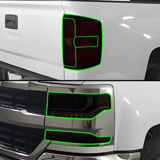 Full Headlight Taillight Precut Smoked PPF Tint Kit Film Overlay Fits Chevy Silverado 2016-2018