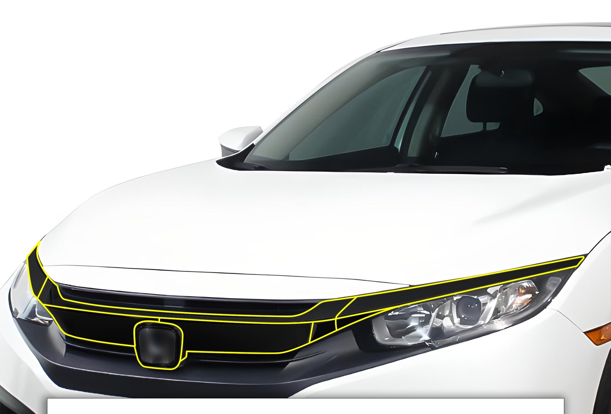 Vinyl Chrome Delete Grille Side Wheel Window Blackout Decal Stickers Overlay Film Fits Honda Civic 2016 - 2021 - Bogar Tech Designs