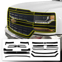 Vinyl Chrome Delete Grille Side Window Rear Blackout Decal Stickers Overlay Film Fits Chevy Silverado 1500