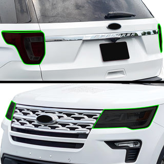 Full Headlight Taillight Precut Smoked PPF Tint Kit Film Overlay Fits Ford Explorer 2016-2019