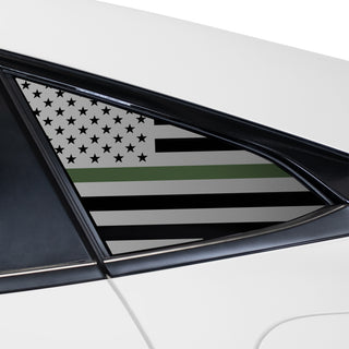 Buy thin-green-line Quarter Window American Flag Vinyl Decal Stickers Fits Honda Civic 2016-2021