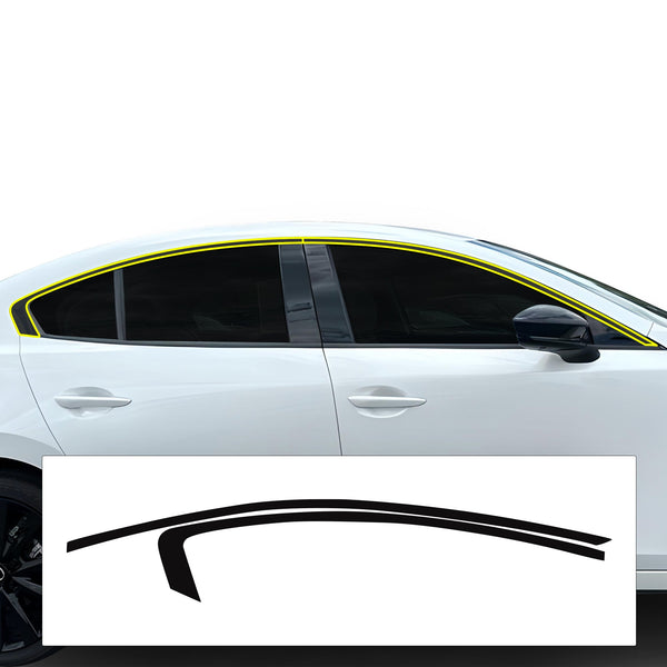 Vinyl Chrome Delete Grille Window Wheel Blackout Decal Stickers Overlay Film Fits Mazda 3 2019-2024