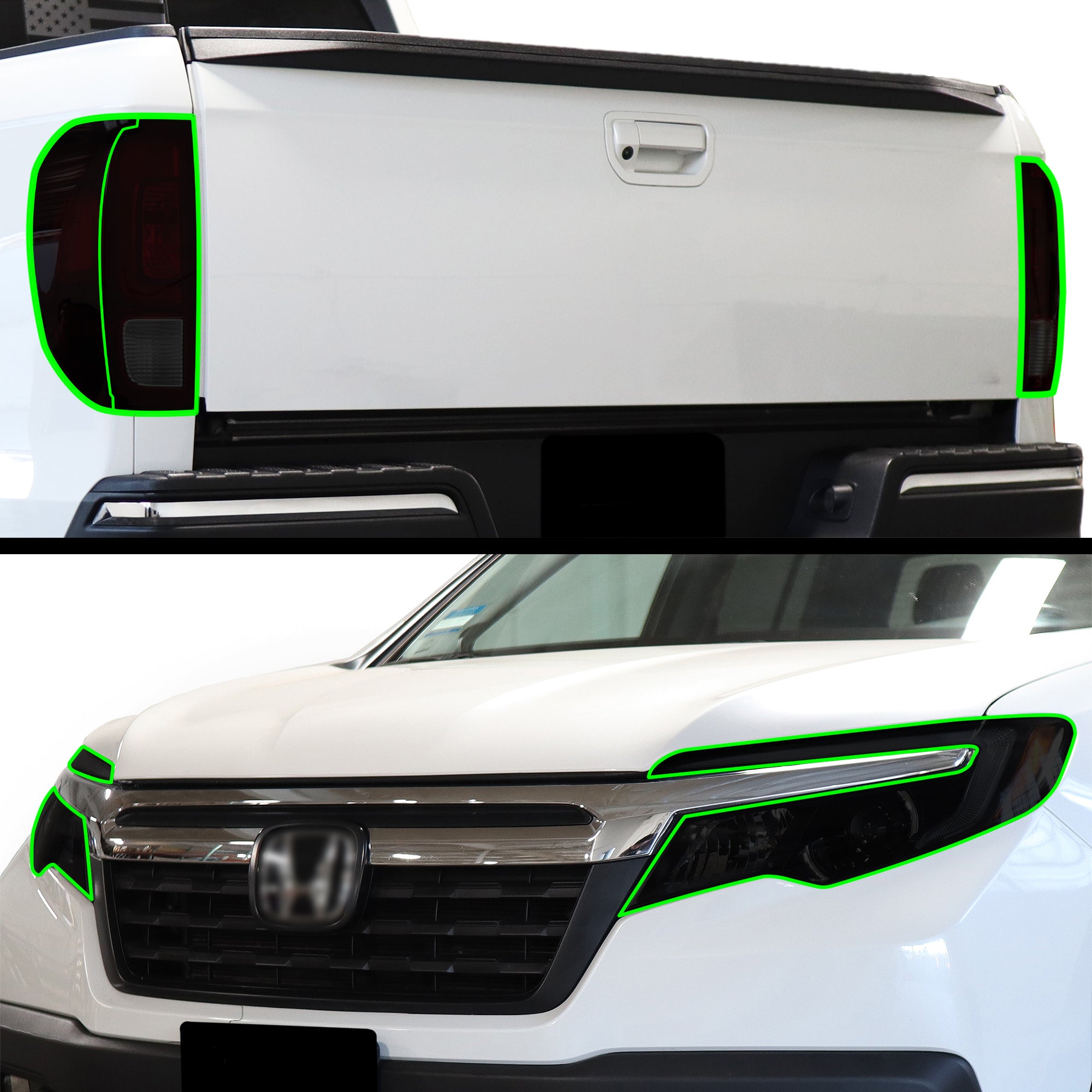 Full Headlight Taillight Precut Smoked PPF Tint Kit Film Overlay Fits Honda Ridgeline 2017 - 2025 - Bogar Tech Designs