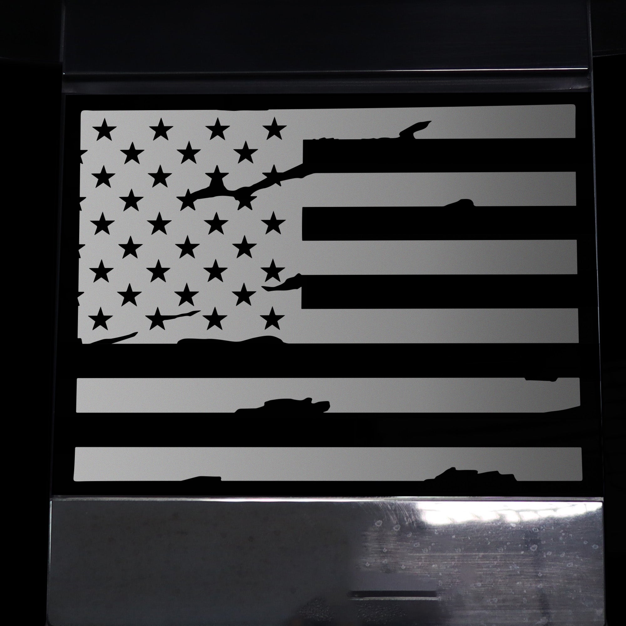 Rear Middle Window American Flag Vinyl Decal Stickers Fits Honda Ridgeline 2017 - 2020 - Bogar Tech Designs