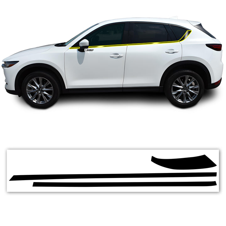 Window Grille Bumper Vinyl Chrome Delete Trim Blackout Decal Stickers Overlay Film Fits Mazda CX - 5 2017 - 2025 - Bogar Tech Designs