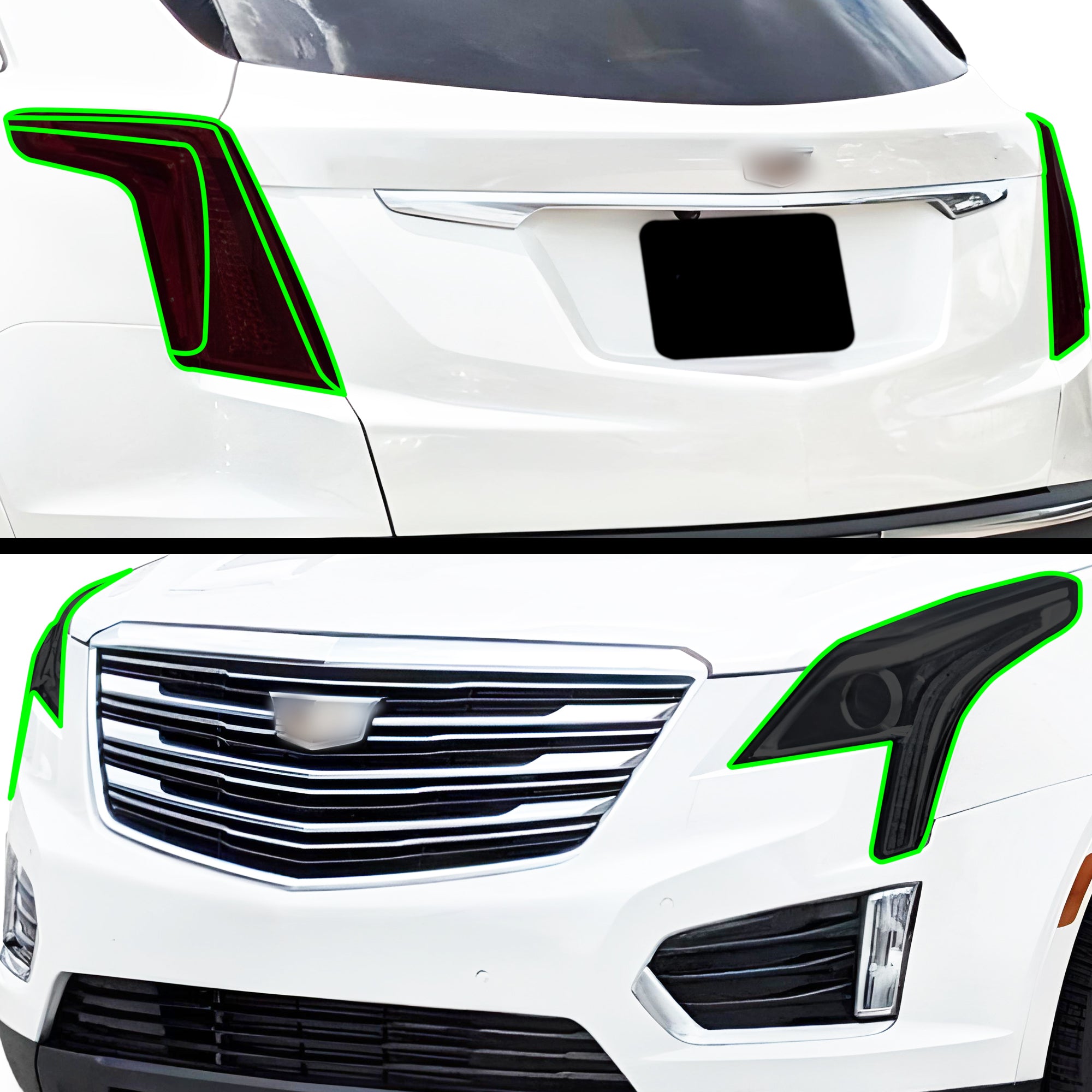 Cadillac XT5 2017–2026 Dark Smoke Headlight & Taillight Tint Kit