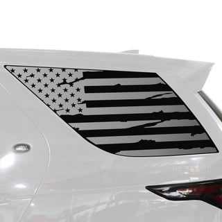 Buy distressed-black Quarter Window American Flag Vinyl Decal Stickers Fits Land Rover Discovery 2017-2024