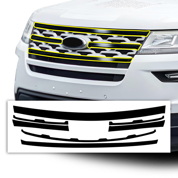 Ford Explorer 2016-2019 Blackout Chrome Delete Kit - Precut Gloss Black Vinyl Overlays