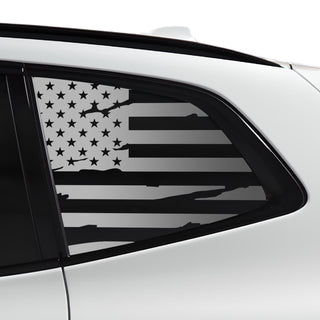 Buy distressed-black Quarter Window American Flag Vinyl Decal Stickers Fits BMW X3 2018-2024