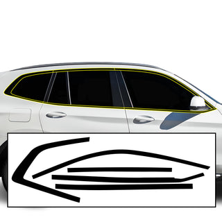 Vinyl Chrome Delete Side Window Trim Blackout Decal Stickers Overlay Film Fits BMW X3 2018-2024