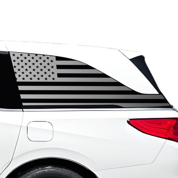American Flag Quarter Window Decal for Honda Odyssey 2018-2026 – Precut Matte Black Vinyl