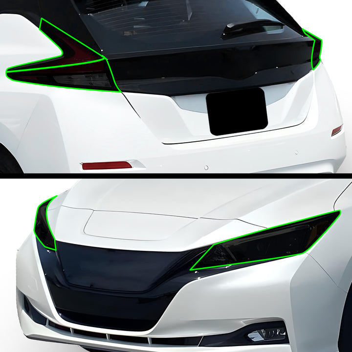 Full Headlight Taillight Precut Smoked PPF Tint Kit Film Overlay Film Fits Nissan Leaf 2018 - 2024 - Bogar Tech Designs
