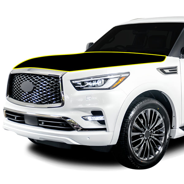 Fits Infiniti QX80 2018+ Precut Premium Gloss Black Carbon Fiber Hood Paint Protection Film PPF Decal Film Kit Cover