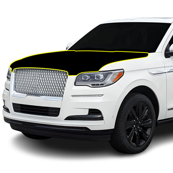 Fits Lincoln Navigator L 2018-2024 Precut Premium Gloss Black Carbon Fiber Hood Paint Protection Film PPF Decal Film Kit Cover