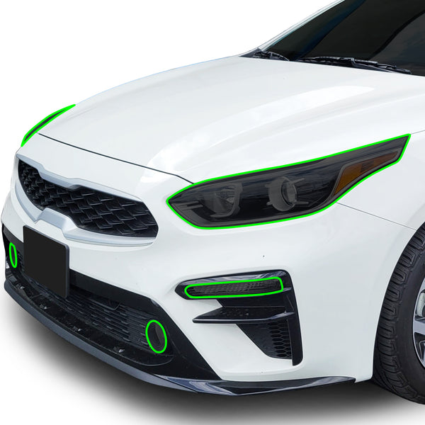 Full Headlight Taillight Precut Smoked PPF Tint Kit Film Overlay Fits Kia Forte 2019-2021