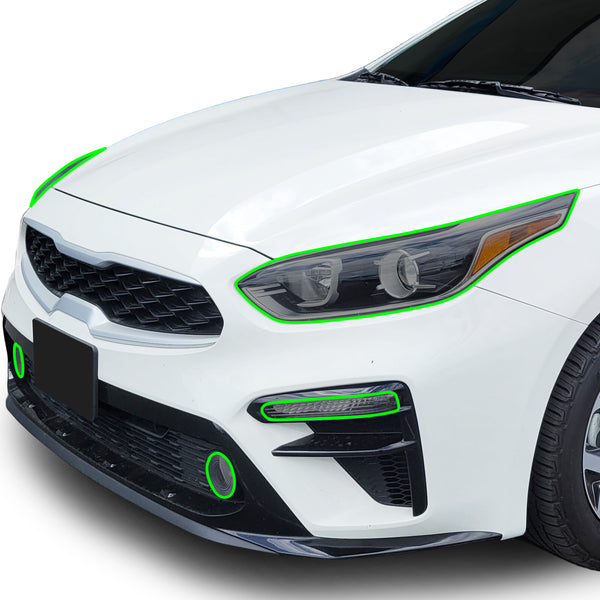 Full Headlight Taillight Precut Smoked PPF Tint Kit Film Overlay Fits Kia Forte 2019-2021