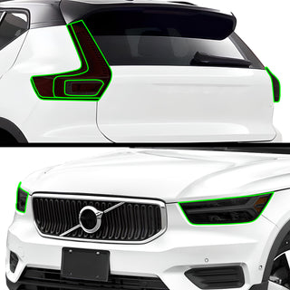 Full Headlight Taillight Precut Smoked PPF Tint Kit Film Overlay Fits Volvo XC40 2019-2022