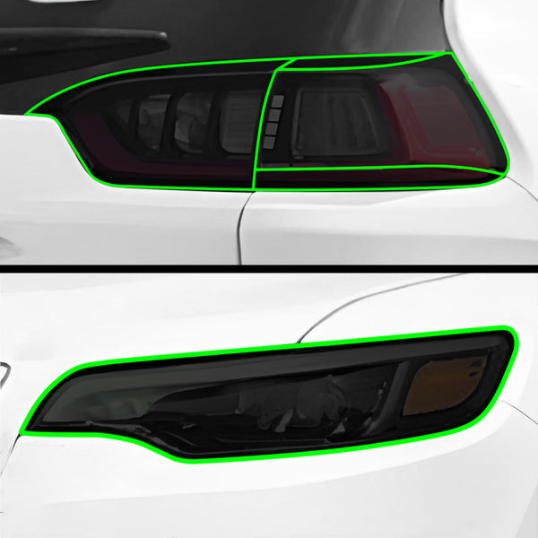 Full Headlight Taillight Precut Smoked PPF Tint Kit Film Overlay Fits Jeep Cherokee 2019-2023