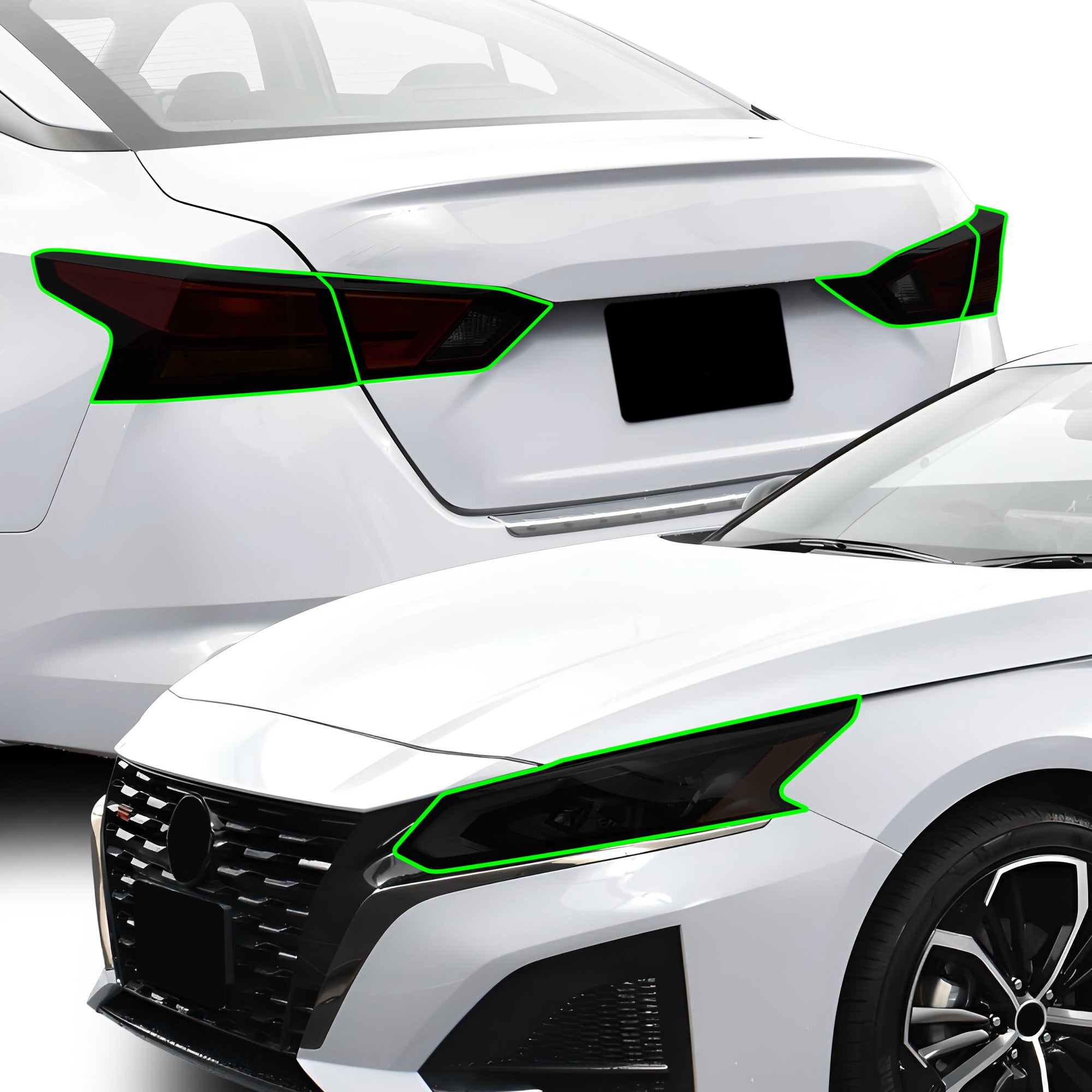 Full Headlight Taillight Precut Smoked PPF Tint Kit Film Overlay Fits Nissan Altima 2019 - 2025 - Bogar Tech Designs