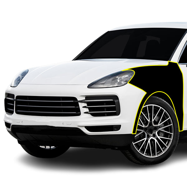 Fits Porsche Cayenne 2019-2023 Precut Premium Gloss Black Carbon Fiber Fender Paint Protection Film PPF Decal Film Kit