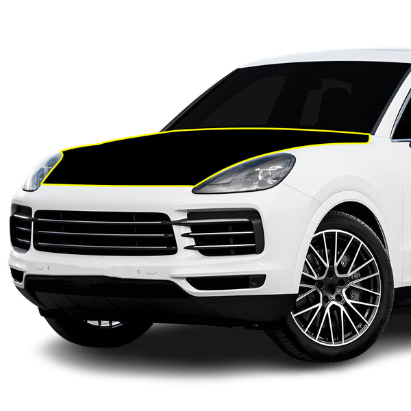 Fits Porsche Cayenne 2019-2023 Precut Premium Gloss Black Carbon Fiber Hood Paint Protection Film PPF Decal Film Kit