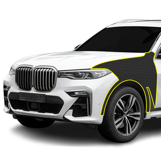 Fits BMW X7 2019+ Precut Premium Gloss Black Carbon Fiber Fender Paint Protection Film PPF Decal Film Kit