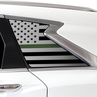 Buy thin-green-line Quarter Window American Flag Vinyl Decal Stickers Fits Infiniti QX50 2019-2024