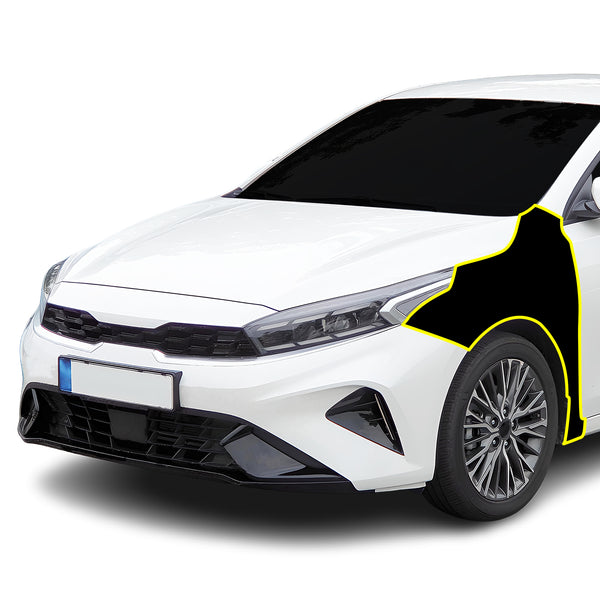 Fits KIA Forte 2019-2024 Precut Premium Gloss Black Carbon Fiber Fender Paint Protection Film PPF Decal Film Kit Coverage