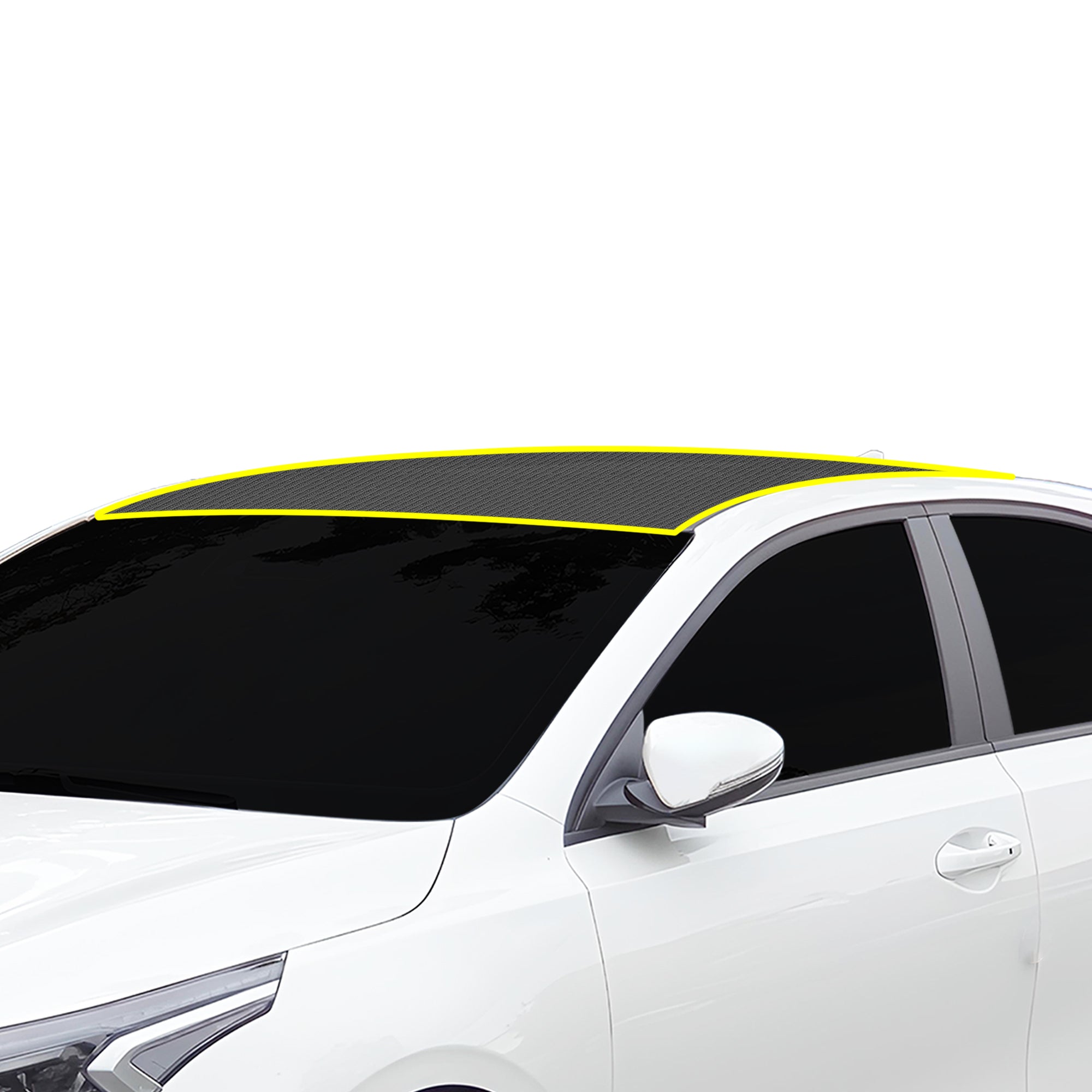 Fits KIA Forte 2019 - 2024 Precut Premium Gloss Black Carbon Fiber Roof Paint Protection Film PPF Decal Film Kit Coverage - Bogar Tech Designs