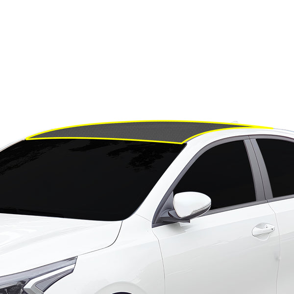 Fits KIA Forte 2019-2024 Precut Premium Gloss Black Carbon Fiber Roof Paint Protection Film PPF Decal Film Kit Coverage