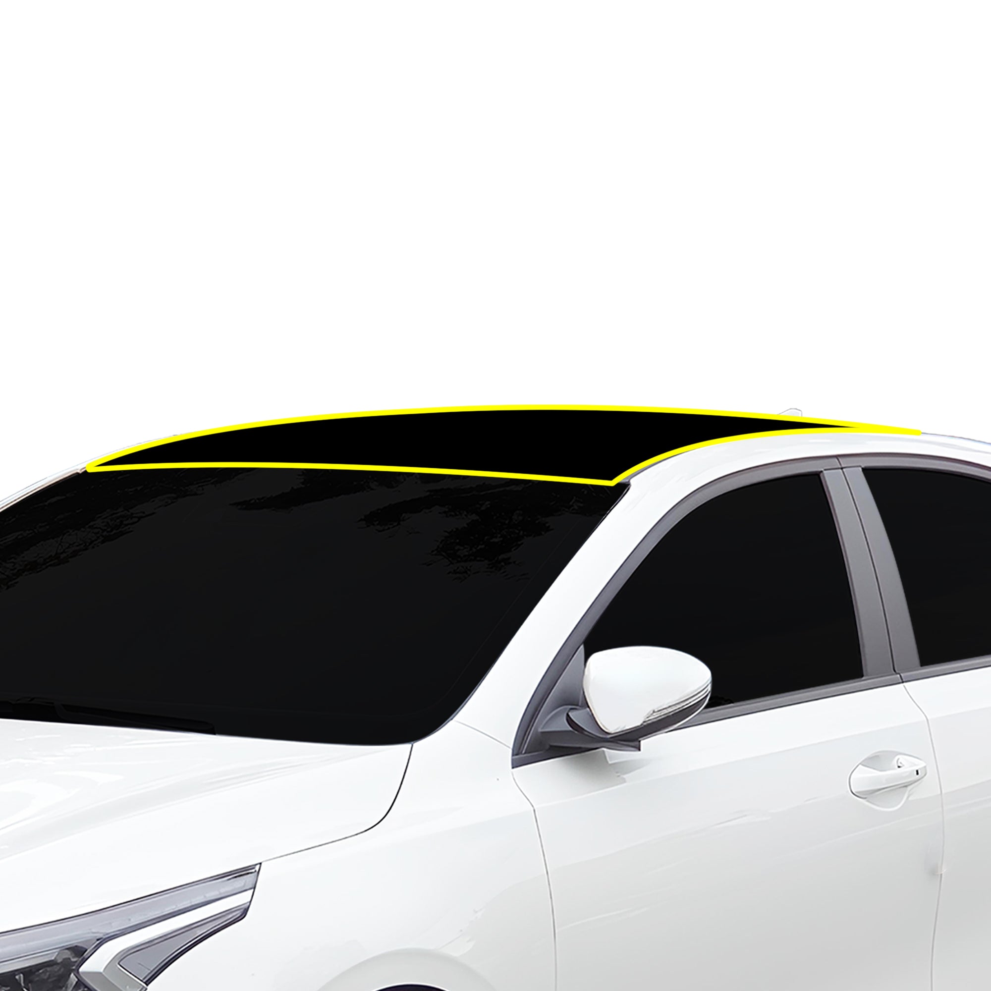 Fits KIA Forte 2019 - 2024 Precut Premium Gloss Black Carbon Fiber Roof Paint Protection Film PPF Decal Film Kit Coverage - Bogar Tech Designs