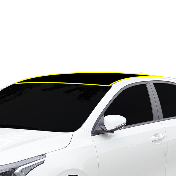 Fits KIA Forte 2019-2024 Precut Premium Gloss Black Carbon Fiber Roof Paint Protection Film PPF Decal Film Kit Cover