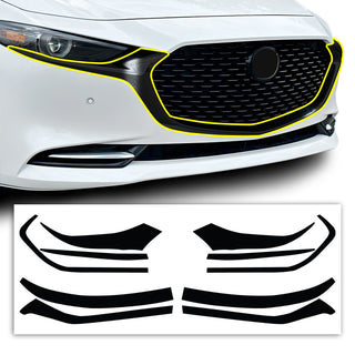 Vinyl Chrome Delete Grille Window Wheel Blackout Decal Stickers Cover Overlay Fits Mazda 3 2019-2024