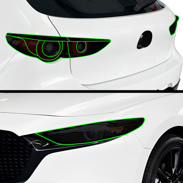 Mazda 3 2019–2025 Dark Smoke Headlight & Taillight Tint Kit – Precut Vinyl Lens Overlays
