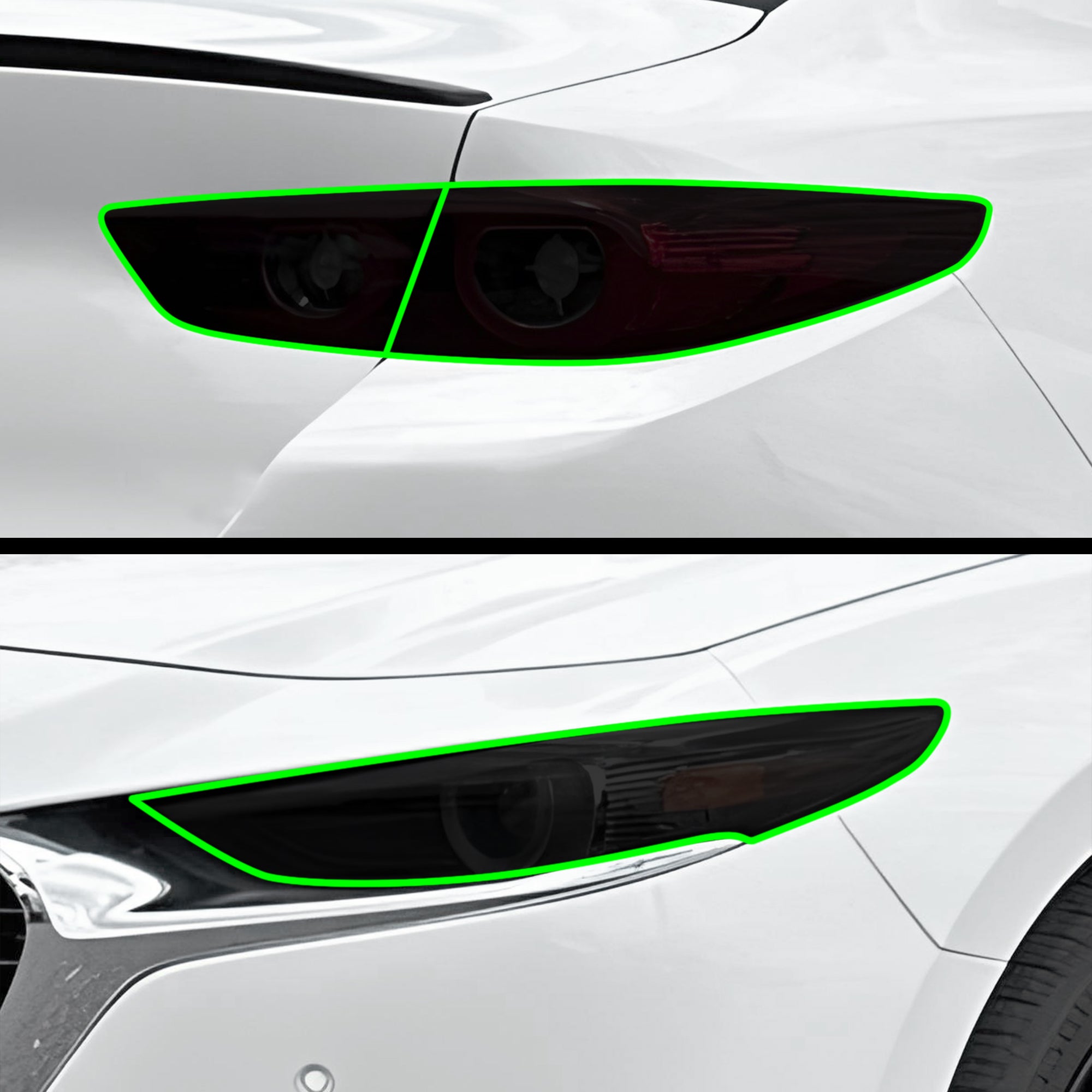 Full Headlight Taillight Precut Smoked PPF Tint Kit Film Overlay Fits Mazda 3 2019 - 2025 - Bogar Tech Designs