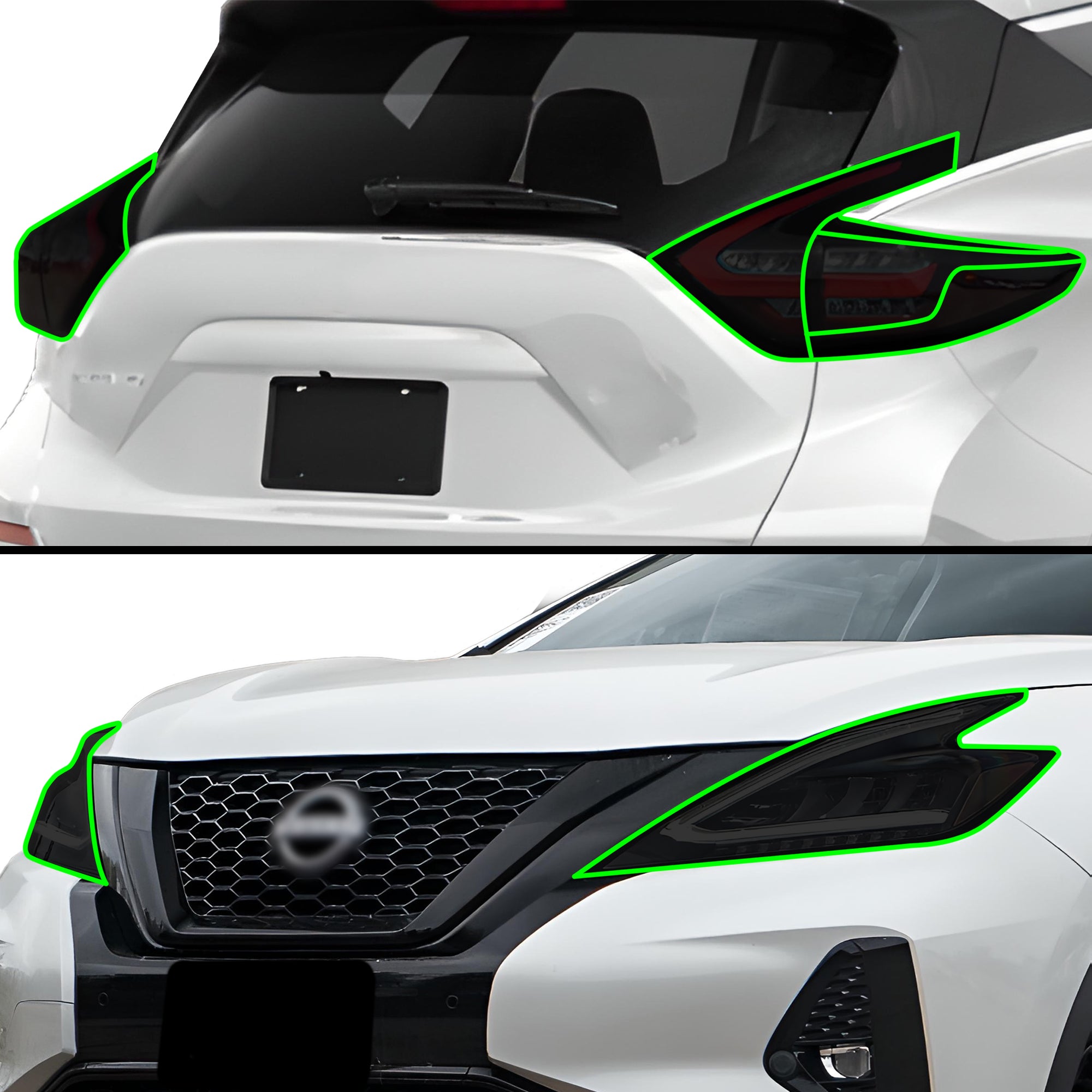Full Headlight Taillight Precut Smoked PPF Tint Kit Film Overlay Fits Nissan Murano 2015 - 2024 - Bogar Tech Designs