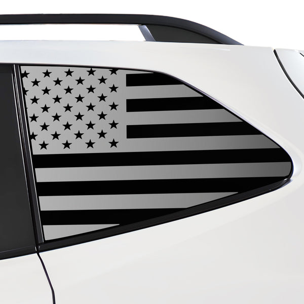American Flag Quarter Window Decal for Subaru Forester 2019-2024 – Precut Matte Black Vinyl