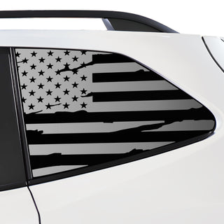 Buy distressed-black Quarter Window American Flag Vinyl Decal Stickers Fits Subaru Forester 2019-2024