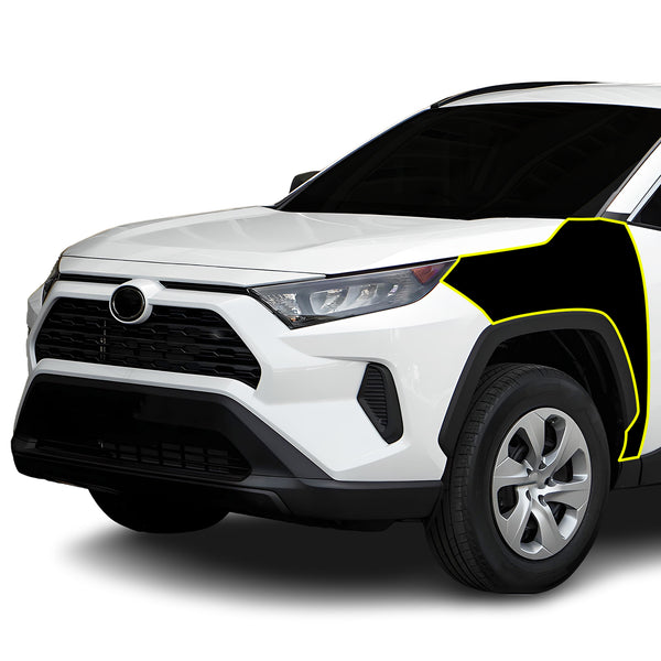 Fits Toyota RAV4 2019-2024 Precut Premium Gloss Black Carbon Fiber Fender Paint Protection Film PPF Decal Film Kit