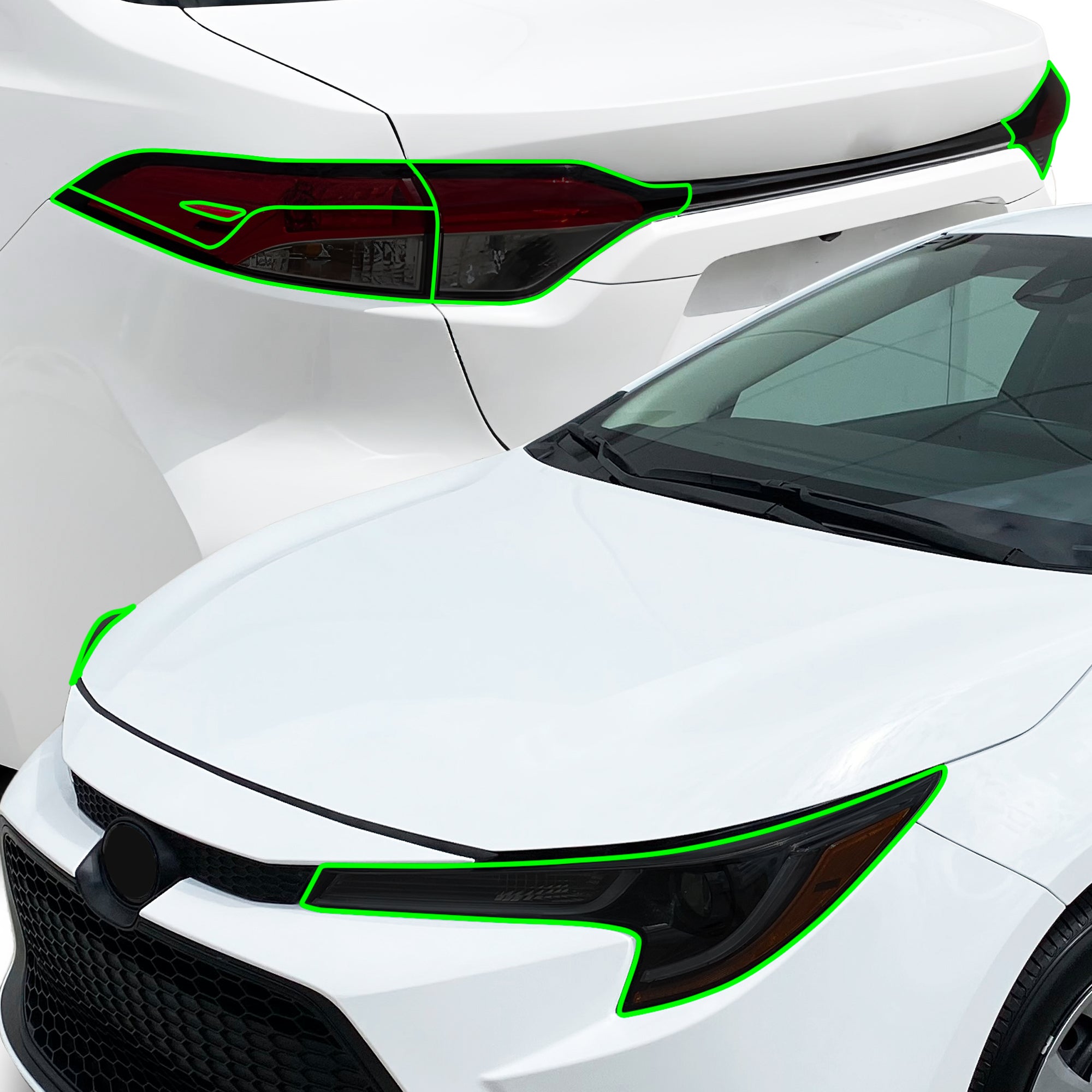 thumbnail image 2 of Deliciousticker Smoke Tail Light Rear Reflector Overlay Tint Vinyl For 2020-2025 Corolla Sedan 2 of 6